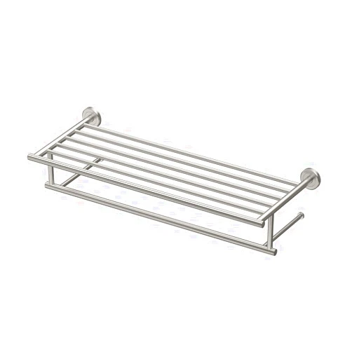 Gatco 4297 Latitude II Rack with Towel Bar, 24 Inch, Satin Nickel