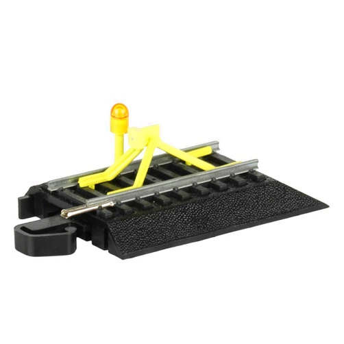Bachmann Trains - Snap-Fit E-Z Track® Flashing LED Bumper - Steel Alloy Rail with Black Roadbed - HO Scale Medium