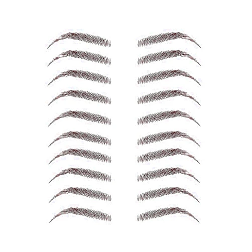 Neva Nude Instant Eyebrows 10 Pairs, Dark Brown/Black Temporary Eyebrows | Easy Application & Long Lasting | Waterproof (Sexy Substitute)