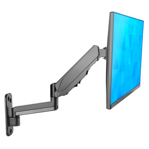 Mount-It! Monitor Wall Mount with Full Motion Gas Spring Arm | Height Adjustable Bracket for Flat Panel Screens Up to 32