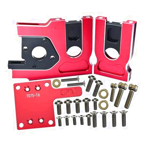 GPM Aluminum 7075-T6 Center Differential Mount Quick Release Motor Base For Traxxas 1/8 4WD Sledge Monster Truck 95076-4 - 30Pc Set Red