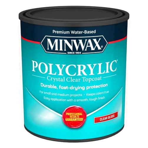 Minwax 4-Pack of 1 qt Minwax 65555 Clear Polycrylic Water-Based Protective Finish Gloss