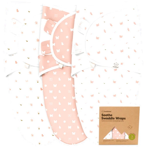 KeaBabies 3-Pack Organic Baby Swaddle Sleep Sacks - Swaddles for Newborns, Infant 0-3 Months, Baby Girls, Boys, Soft & Snug Newborn Sleep Sack, Nursery Swaddling Blankets, Velcro Closure (Butterflies)
