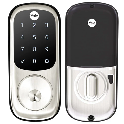 Yale Satin Nickel Assure Lock with Wi-Fi Connected Touchscreen, Smart Entry Door Lock with Digital Electronic Keypad and Back Up Key, ‎YRD226-CBA-619