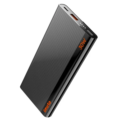 imuto Slim Portable Charger, 10000mAh Travel-Ready Power Bank, 30W USB-C in & out High-Speed Charging Battery Pack, External Phone Charger Compatible with iPhone 16 15 14 13 12 Samsung Google iPad etc