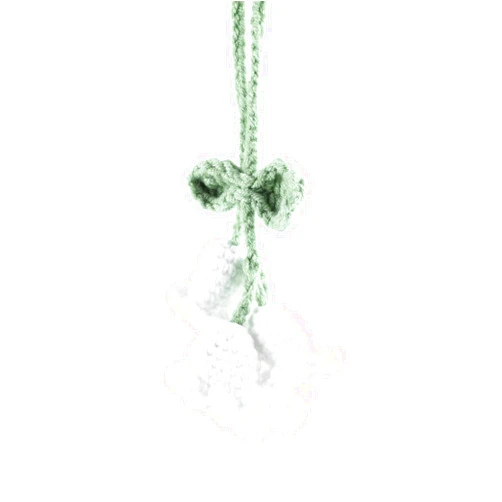 Decorbea Mirror Hanging Car Accessories Cute Little Lily of The Valley, Hand Knitted Crochet Flower Decor for Mirror, Rear View Mirrors,Key Chains (White)