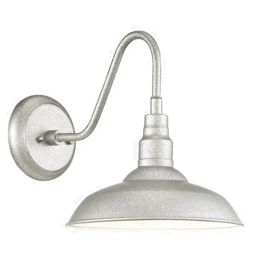 Quoizel BCE8410GV Beachside Industrial Curved Arm Outdoor Metal Wall Sconce, 1-Light 11 Total Watts, 10