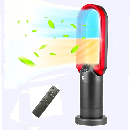 Ocean Loong OceanLoong 1500W Bladeless Tower Fan & Space Heater Combo for Home with Remote Control -Timer - Oscillation - Tip-Over Switch and Adjustable Thermostat - 29” - AB01H (Red)