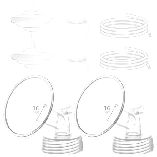 Belmikal Breastpump Parts Compatible with Spectra S1 S2 9 Plus Motif Luna Ameda MYA 16mm Flange Valve Tube Backflow Protector Replacement Kit for Spectra Accessories/Parts