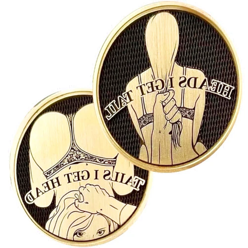 FUELEGO 2025 New Naughty Couples Coin - Heads I Get Tail, Tails I Get Head | Funny Adult Decision Coin for Date Night & Parties | Cheeky Prank Gift for Men & Women