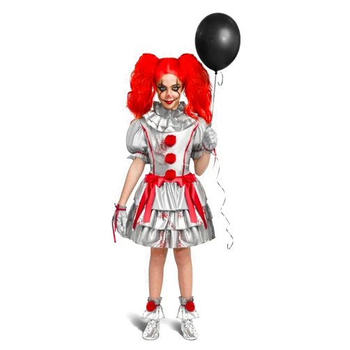 Spooktacular Creations Girls Clown Costume, Evil Clown Dress, Halloween Scary Jester Costume for Girls Halloween