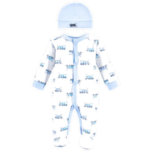 Luvable Friends Baby Girls' Cotton Preemie Sleep and Play and Cap