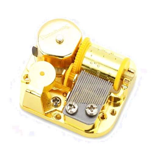 Teykst Edelweiss 18 Note Musical Movement for DIY Music Boxes, Musical Clockwork Device Replacement for Old Music Box(Gold)