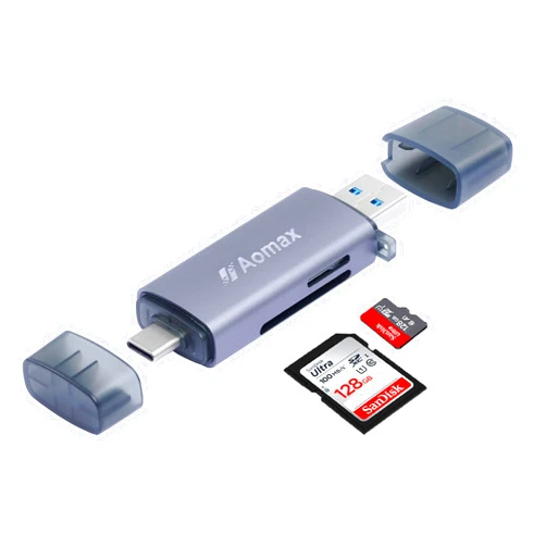 AOMAX SD Card Reader, High-Speed USB C to Micro SD Card Adapter USB 3.0, Compatible with MacBook Pro/Air, Chromebook, Android Galaxy, Memory Card Reader for SD/Micro SD/SDHC/SDXC/MMC