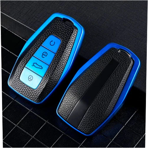 BIVVI Leather TPU Car Key Cover Case, for Geely Coolray X6 X7 EX7 Geometry C Emgrand Global Kulrey Hawk GX7 Okavango NL3 SUV GT GC9 Key Shell Accessories Decoration