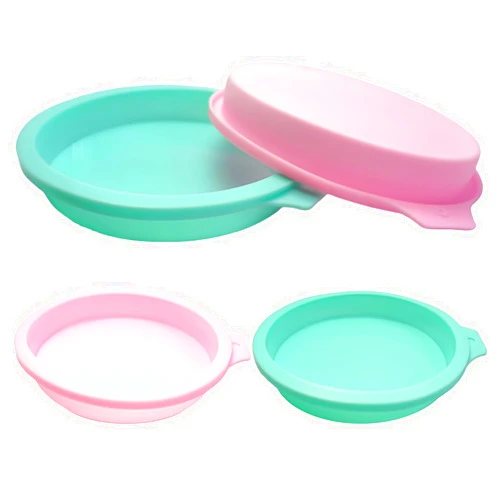 MICREEN 4 Pcs Silicone Round Cake Mold, 6 Inch Silicone Cake Pans for Layer Cake, Rainbow Cake, Resin Coaster, Pizza Crust and Pie