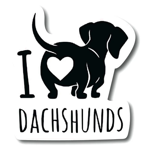 Generic 2 Pack Dachshund Decal Sticker- I Love My Dachshund- Cute Wiener Dog4.5 Inch Vinyl for Car Truck Laptop Wall |PS763|