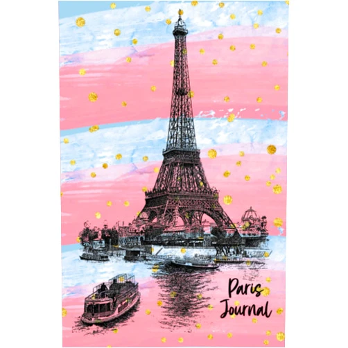 Flawless Journals Paris Eiffel Tower Notebook: Pretty Vintage Pink, Blue & Gold Eiffel Tower Journal Gift For Teens, Students, Woman, Girls, Men, Boys, Kids, Moms & ... Lined Pages, 6 x 9, Soft Cover, Matte Finish
