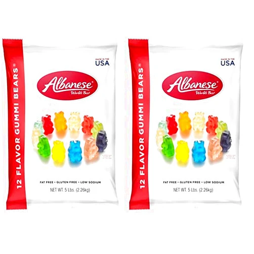 Albanese World's Best 12 Flavor Gummi Bears, 5lbs of Candy (Pack of 2)