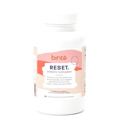 Binto Reset Synbiotic Advanced Pre and Probiotic Supplement for Women - Supports Digestive Health, Boosts Immunity, and Promotes a Healthy Balance of Gut Flora (30-Day Supply)