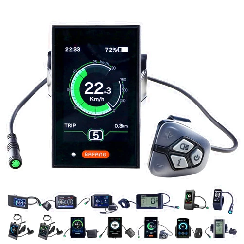 BAFANG LCD Display & Computer for Electric Bike : DPC18 Compatible BBS01 BBS02 BBSHD Mid Drive Motor, 8fun Smart Indicator & Meter Control Panel with Controller for eBike Conversion Kit