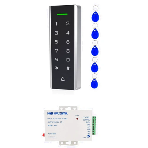 Toncont Door Access Control System, Password Keypad + Power Supply Control Suitable for Apartment, Office, Access Control, Off-Limit Area, Hotel Locks, School Campus Access, Identification, Parking lot Entry