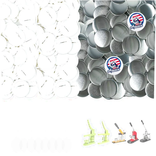 Onemorello 800 PCS Button Maker Supplies, 2.28 inch / 58mm Button Parts Button Supplies, Approx. 2.25 in Blank Button Badge Parts with Paper for Button Maker Machine Pin Maker Machine Button Press