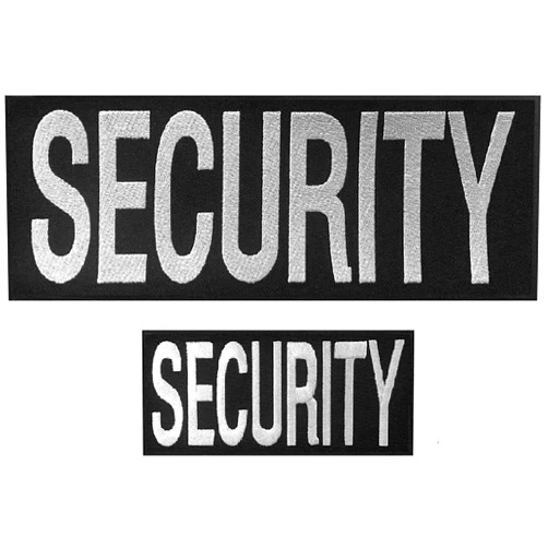 Regarmans 2pcs Security Patches - Professional, Rectangular, Embroidered Letters - Black and White - Loop and Hook - 10.75