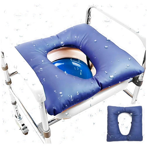 GFERTRE Commode Cushion,Thick Sponge PU Soft Pad for Seniors Bedside Commode Shower Chair, Thicker Warmer Washable16.5 X 16.5