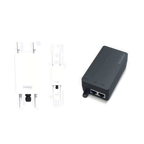 EnGenius Technologies ENH1350EXT Wi-Fi 5 AC1300 2x2 Dual-Band Outdoor Long Range Access Point/Range Extender/Bridge Features IP67 Rated, MU-MIMO, Fast Roaming (Mounting Kit & PoE Injector Included) | EnGenius Gigabit Power Over Ethernet PoE+ Injector | 30W | 802.3af/at | Plug & Play | Up to 100 Meters (328ft) | Single Port [EPA5006GAT]