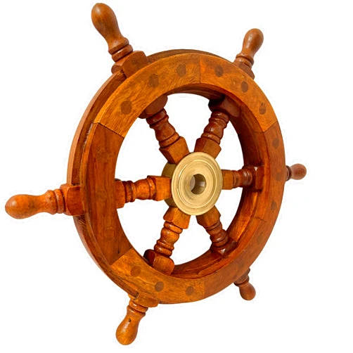 ECTORIA Nautical Handcrafted Wooden Ship Wheel - Home Wall Decor 12 Inches Ship wheel Decoration Gifts