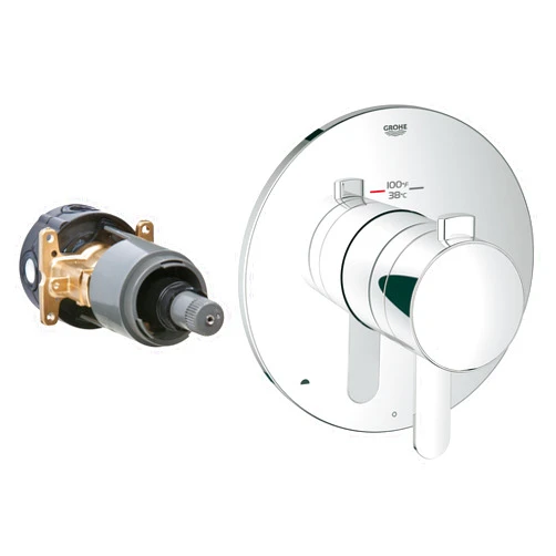 Grohe 19878000 Grohflex Cosmopolitan Dual Function Thermostatic Trim With Control Module, Starlight Chrome