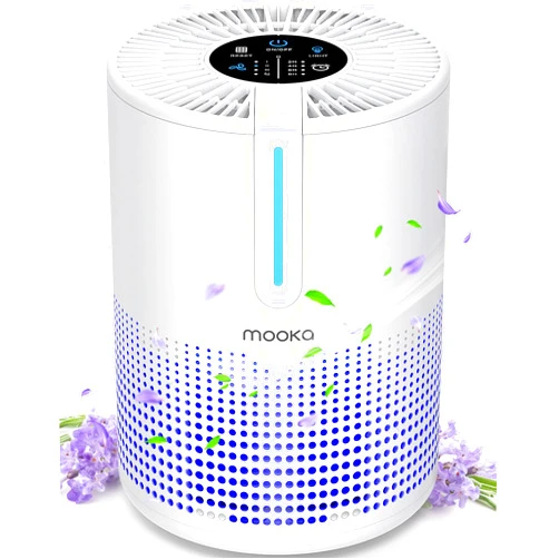 MOOKA Air Purifiers for Bedroom Home 430 Sq.Ft, MOOKA H13 HEPA Filter Small Portable Air Purifier with USB Cable Fragrance Sponge for Smokers Pollen Pets Dust Odors, Desktop Air Cleaner for Car RV, M01