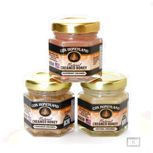 Cox Honeyland and Gifts 2 oz Honey Jar Trio Gift Box (3 Jar Honey Gift Pack)