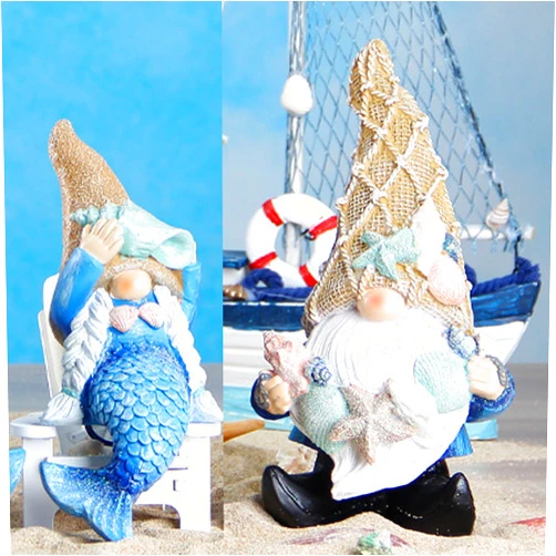 Leekung Summer Gnomes Statues & Ocean Gnomes Statues Bundle