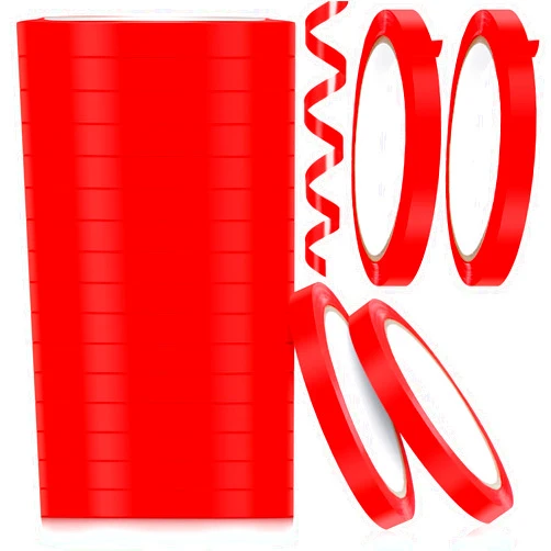Outus 12 Roll Poly Bag Sealing Tape Red Bag Tape Sealer Food Packaging Tape 3/8 in x 110 Yard Plastic Tape Bag Sealer Adhesive Tape for Vegetables Meat Cake Icing Packaging and Sealing