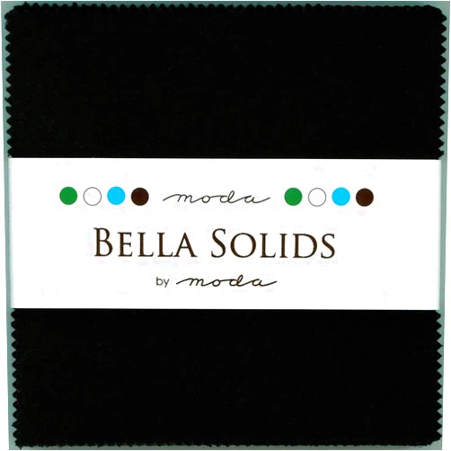 Moda Fabrics Bella Solids Blacks Moda Charm Pack by Moda Fabrics; 42-5