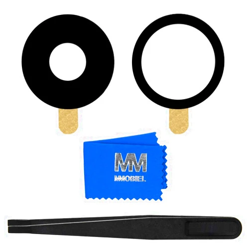 MMOBIEL Back Rear Camera Glass Lens Replacement Compatible with iPhone 11 2019 - Incl. Double Sided Adhesive, Tweezer and Cloth - Black