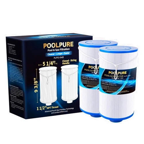 POOLPURE Spa Filter Replaces Watkins 303279, PFF42TC-P4, 78460, FC-2402, Lifesmart, Freeflow, AquaTerra, Hydromaster, Grandmaster, Simplicity, Bermuda Hot Tub Filters (1, White)