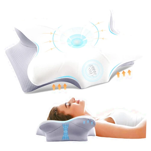 FAIORD Cervical Pillow for Neck and Shoulder, Ergonomic Contour Memory Foam Pillows for Sleeping with Washable Pillowcase, Cooling Neck Support Pillow for Side Back Stomach Sleeper