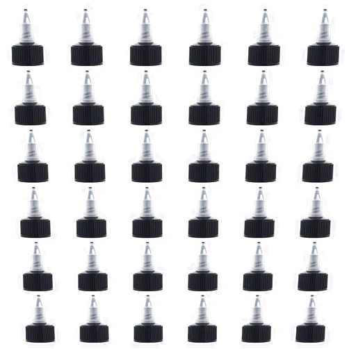 OLYCRAFT 36pcs Squeeze Bottle Cap 24/410 Natural Twist Top Caps Black Replacement Caps Twist Top Cap Bottle Dispensing Lid Bottles Lid Replacement Caps for Squeeze Glue Bottles Dispensing Lids
