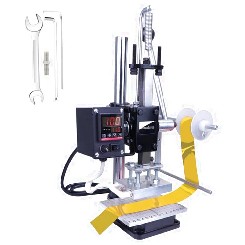 Charmluvee 2022 Upgrade Charmluvee Hot Foil Stamping Machine 8x10cm Leather Bronzing Pressure Mark Machine with Full Scale on The Base Plate for PVC Leather PU Paper Logo Embossing