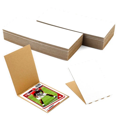 MBC MAT BOARD CENTER Mat Board Center, 50 Sets 3x4.5 Graded Card Shipping Protector, Corrugated Packaging Pad, Folding Cardboard Sleeves for Trading Card Folders Mail Shipping Stiffeners, Cardboard Divider