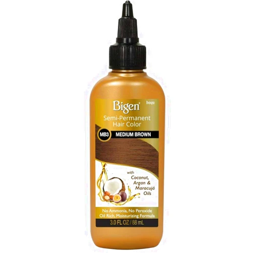 Bigen Semi Permanent Hair Color, MB3 Medium Brown, 3 oz (Pack of 3)