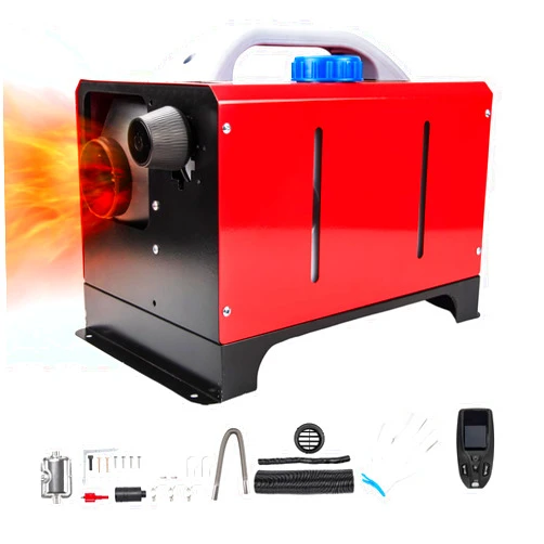 PHILTOP Diesel Heater 12V 8KW All-in-One Car Heater for Vehicle, Diesel Air Heater with Muffler Remote Control LCD Switch for Car Camping Indoor Trucks Boat Bus RV Trailer Camper Square 1 Hole