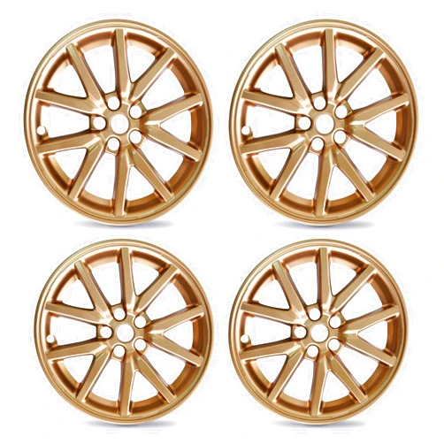 Mayde 18-Inch Hub Caps fits 2017-2022 Tesla Model 3, Replacement Wheel Covers (Set of 4,) (Metallic Gold)