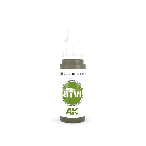 AK Interactive AK Acrylics 3Gen AFV AK11386 S.C.C. No.15 Olive Drab (17ml)