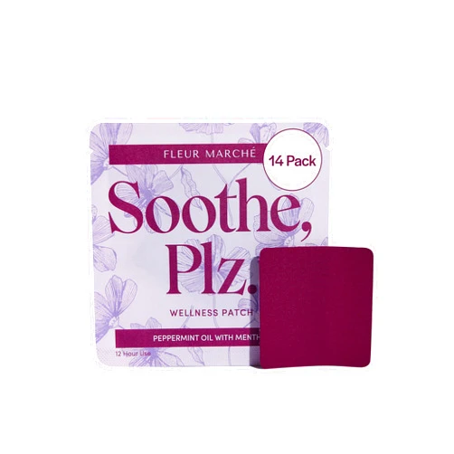 Fleur Marché Fleur Marche Soothe, Plz. Botanical Patch - Muscle Recovery Patch with Peppermint Oil & Menthol - Post Night Out, Post Workout, or Daily Relief - Highly Bioavailable - 14 Patches