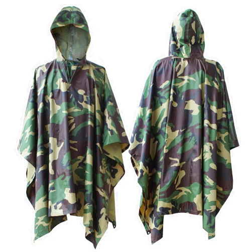 ElifeAcc Rain Ponchos for Adults Reusable Waterproof Military Camo Rain Coats with Hooded Jacket Ideal for Outdoor Activities
