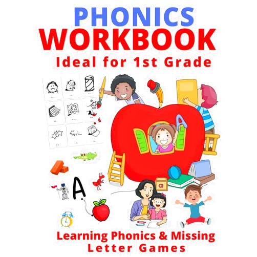 By Kathy Heshelow (Author) Phonics Workbook Ideal for 1st Grade: Learning Phonics & Missing Letter Games (Kat's Classes)